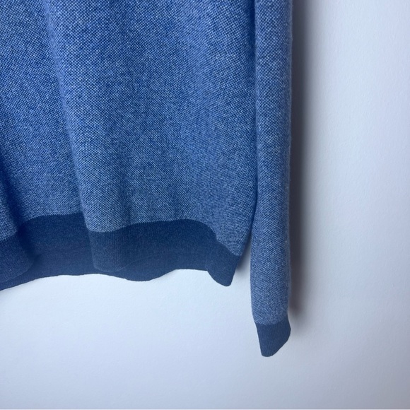 Express Men’s Wool and Cashmere Blend - V Neck Sweater - Two Toned Blue -Size L - Picture 7 of 8